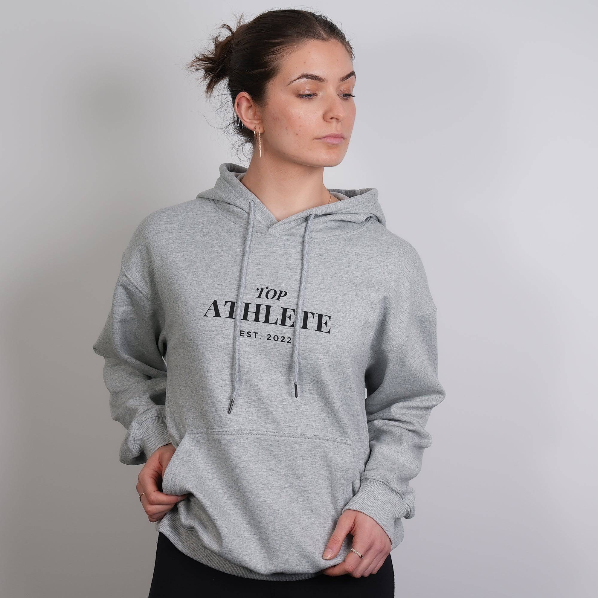 Top Athlete Velvet Fleece Hoodie Light Grey