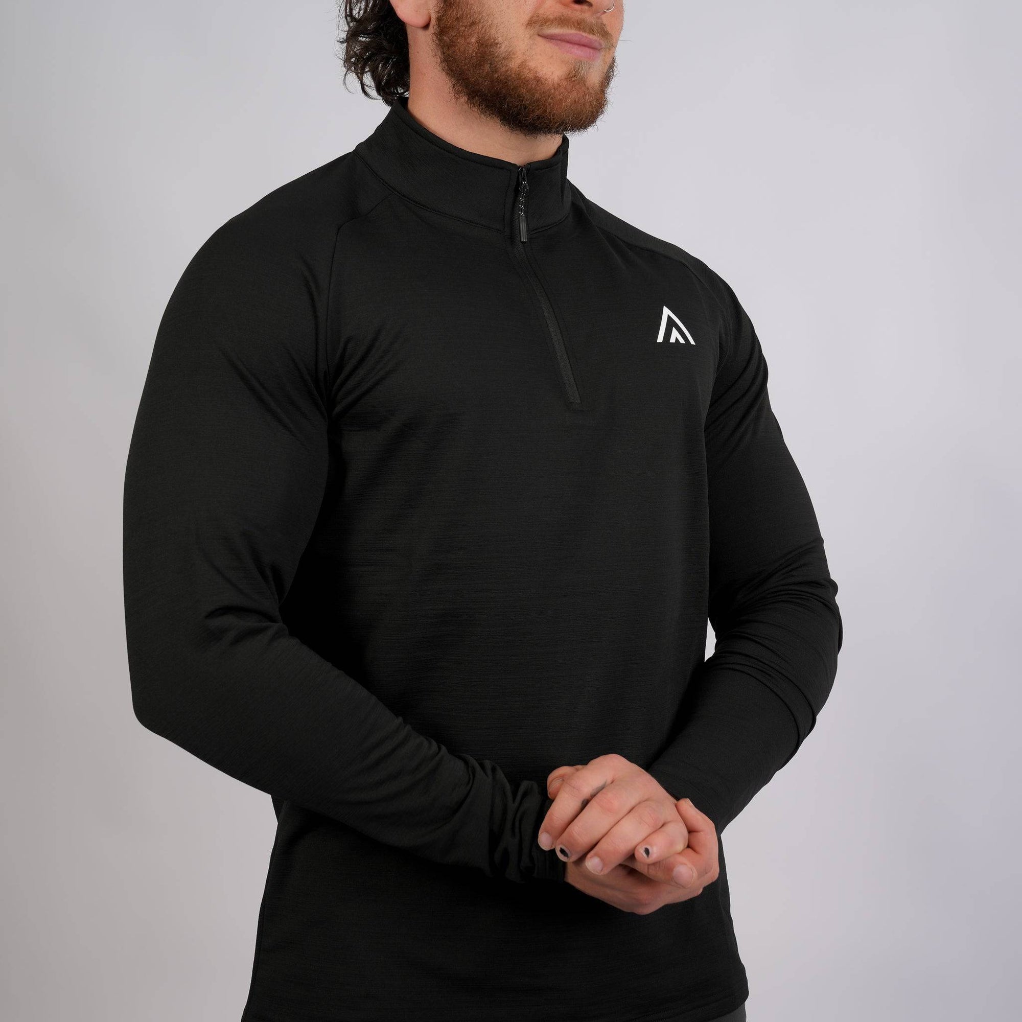 Long Sleeve Zipper Tee Black