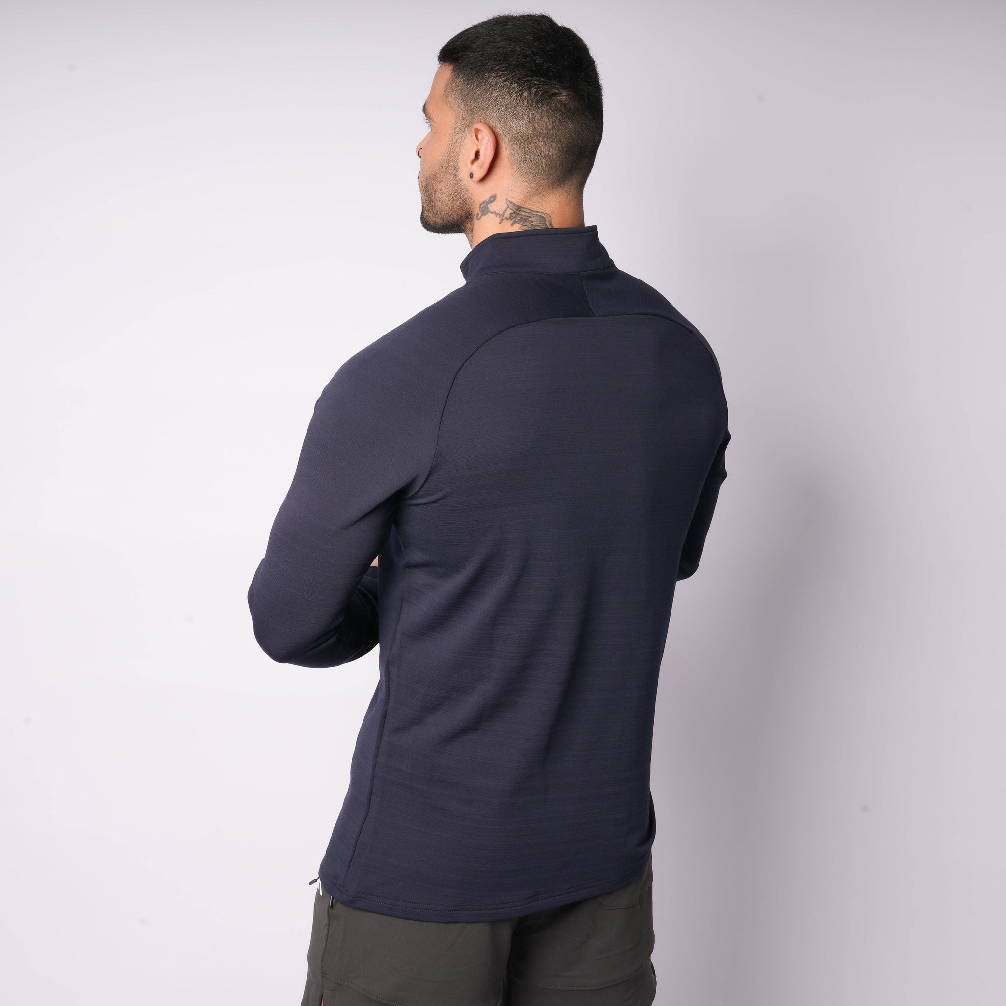 Long Sleeve Zipper Tee Dark Blue