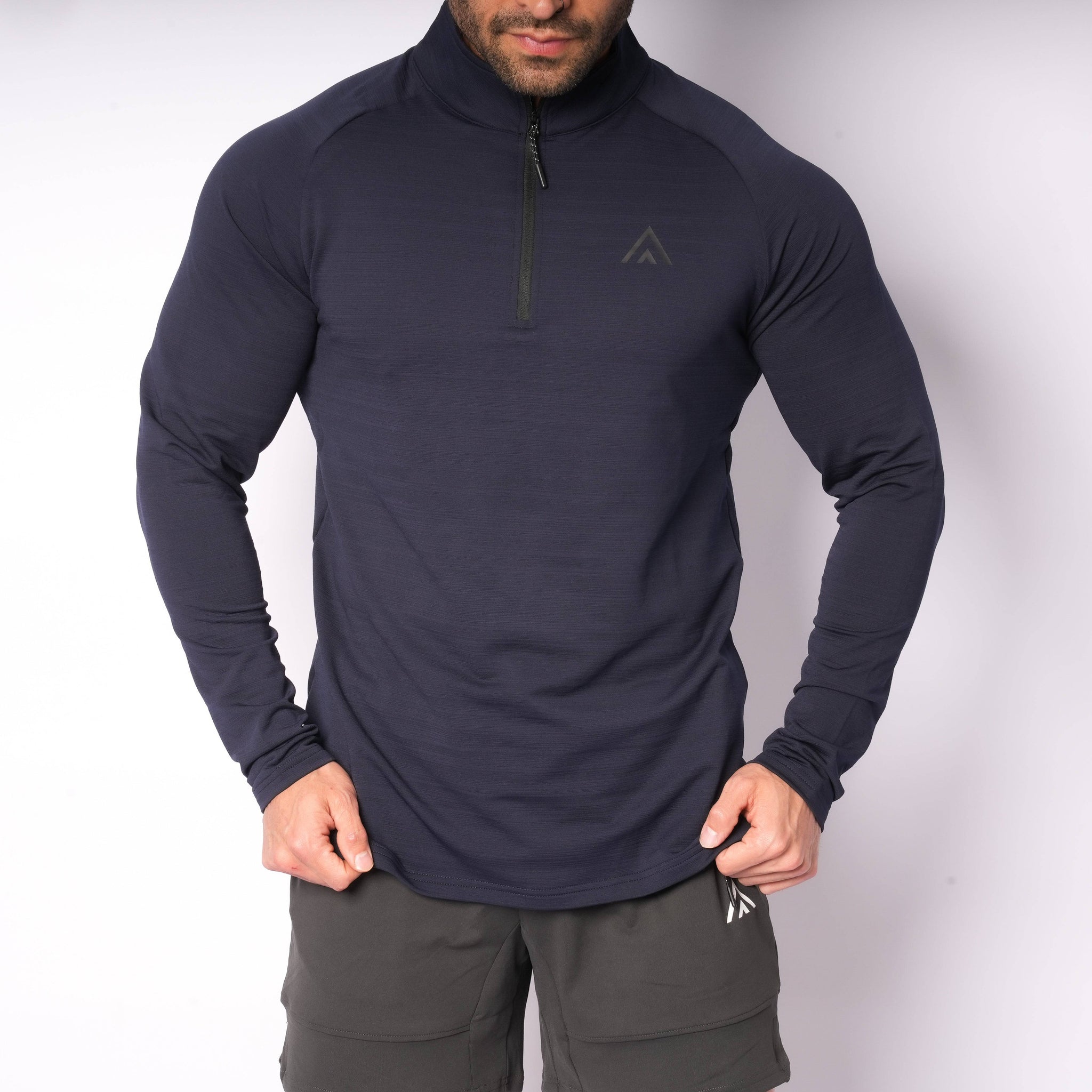 Long Sleeve Zipper Tee Dark Blue