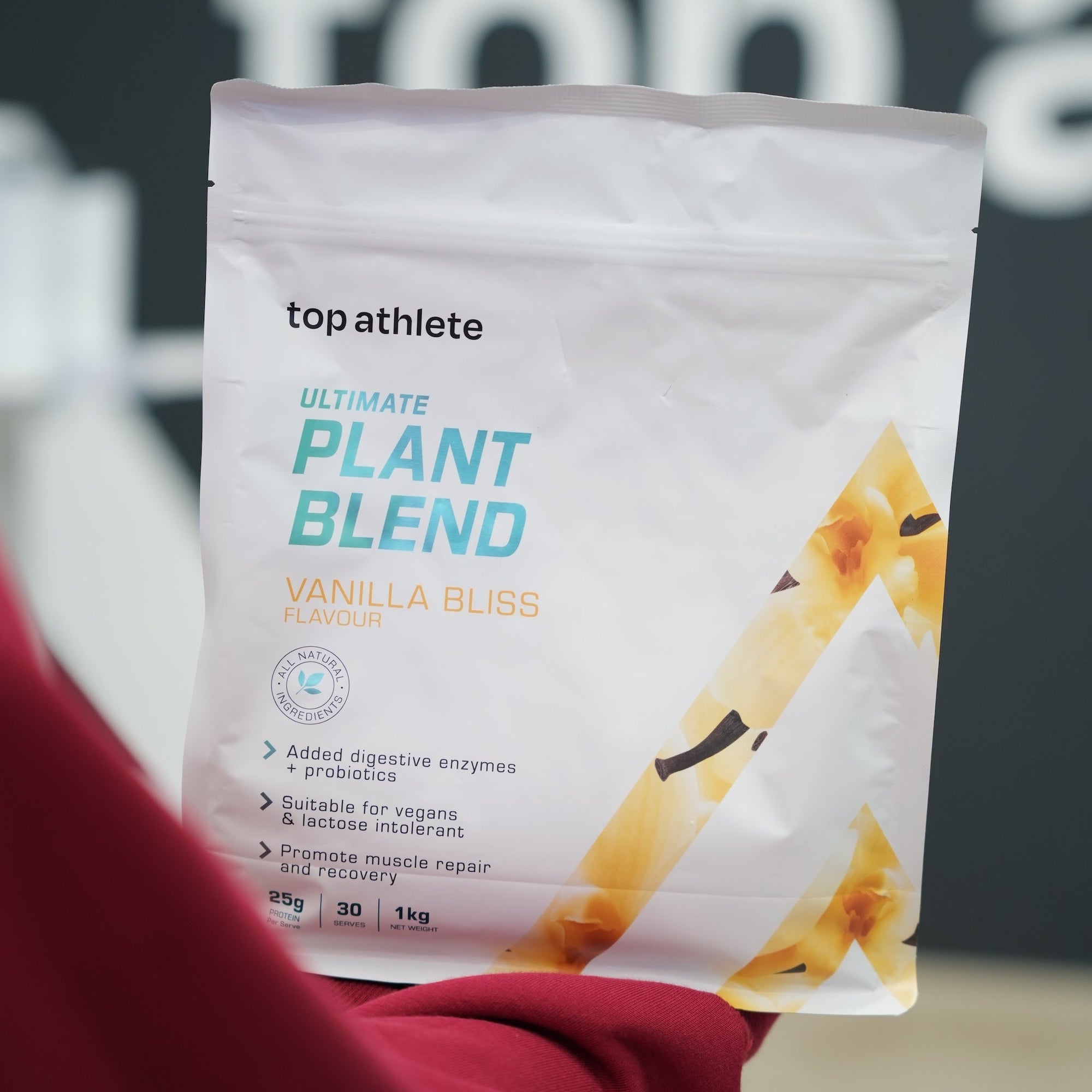 Athlete Holding Plant Blend Vanilla Bliss