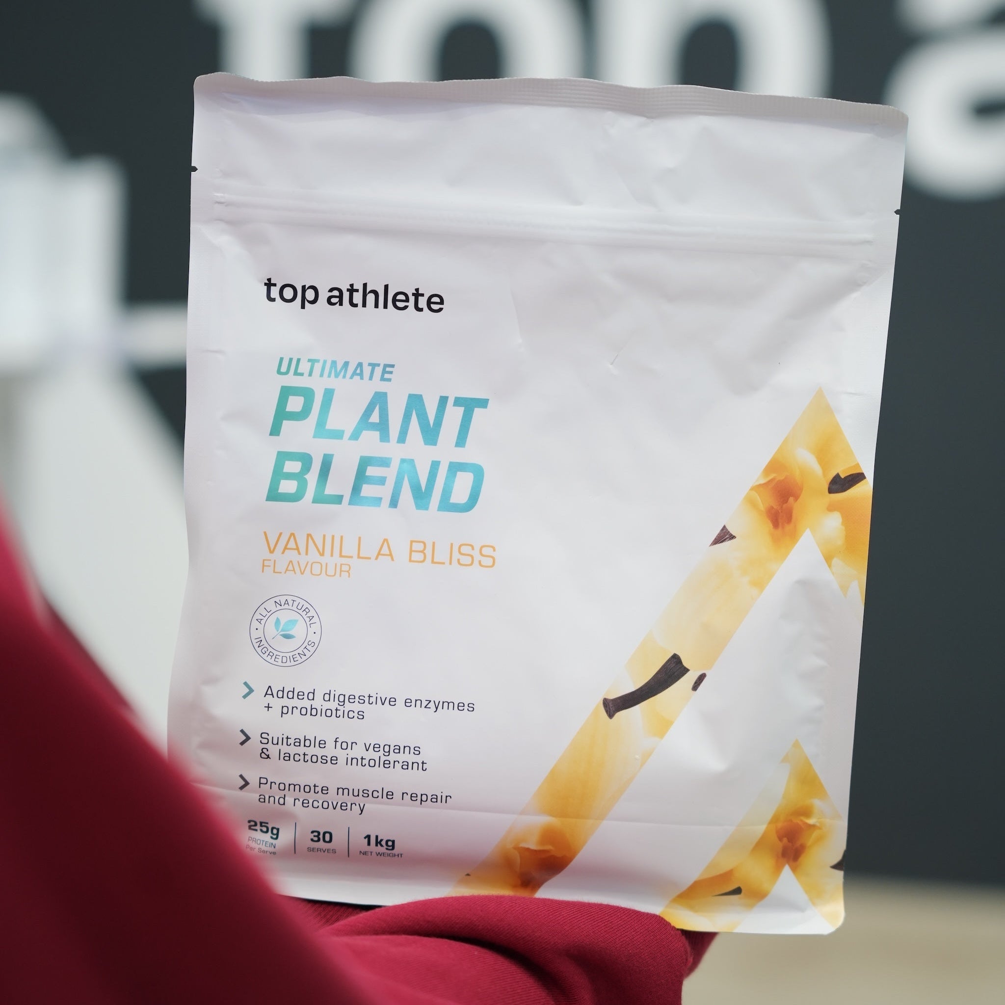 Athlete Holding Plant Blend Vanilla Bliss