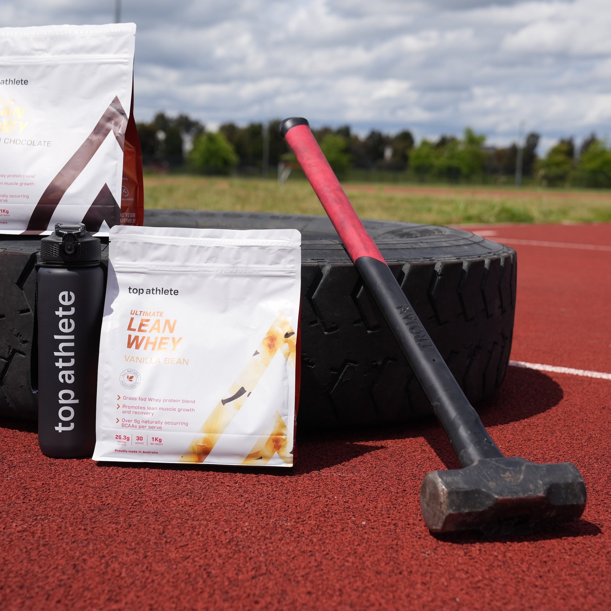 Two packages of Lean Whey Protein Powder