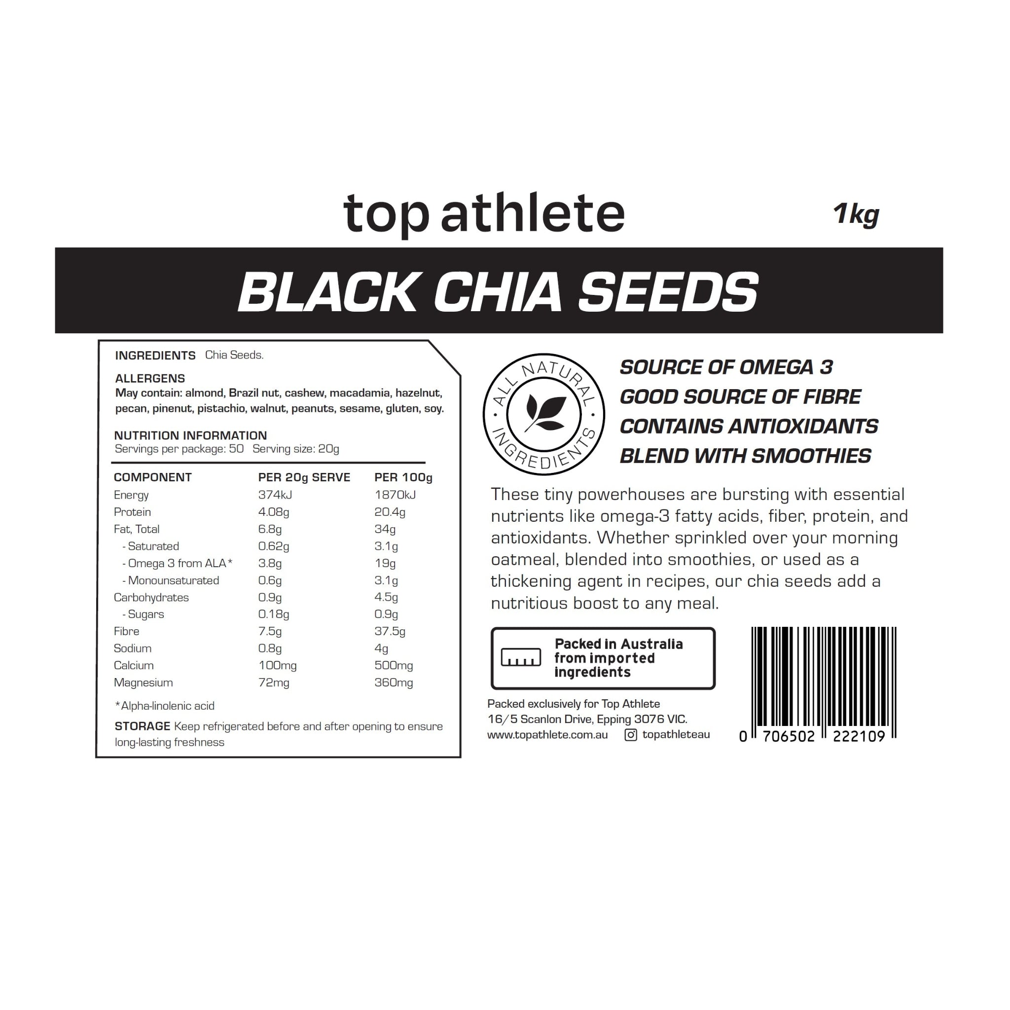 Chia Seeds Black  1kg