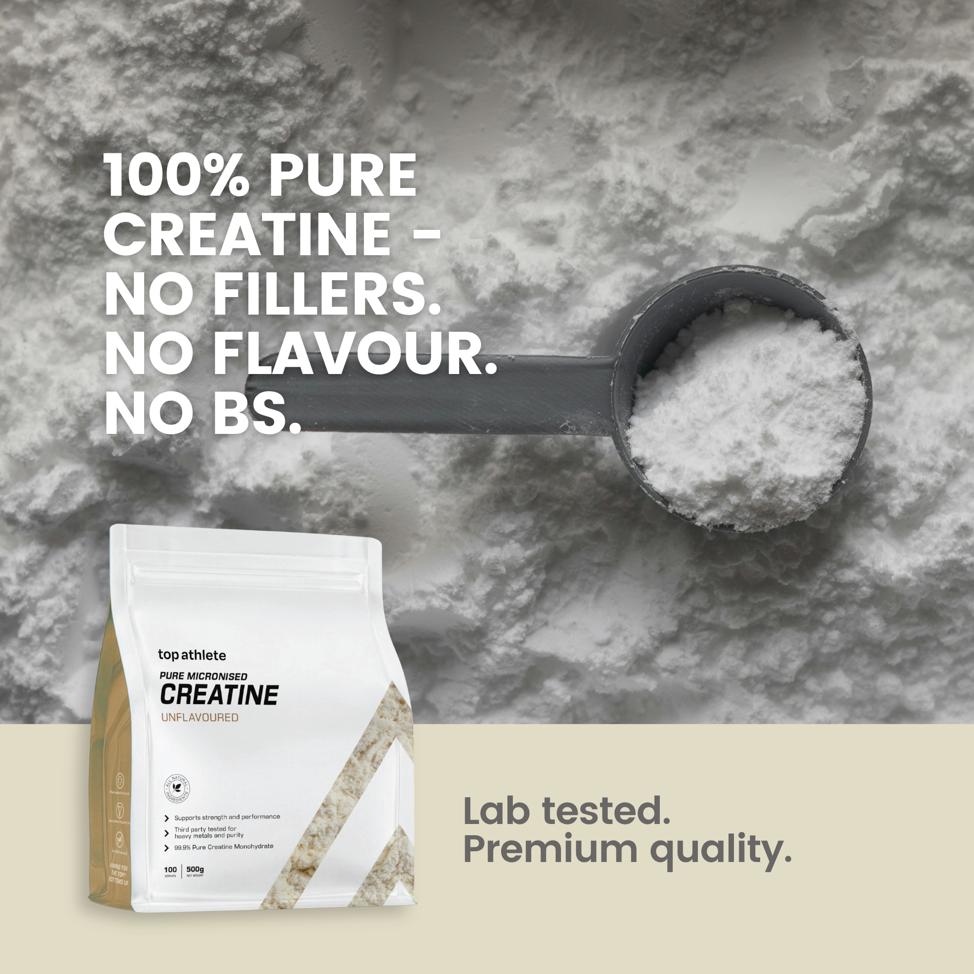 Pure Micronised Creatine Monohydrate | Third Party Tested | 500g
